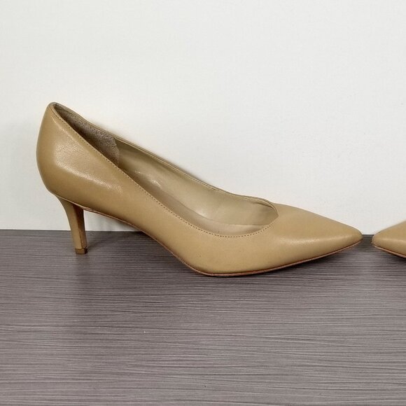 Via Spiga Nikole Pointy Toe Pump, Tan Leather, Womens Size 7 M / 37 - Picture 6 of 12
